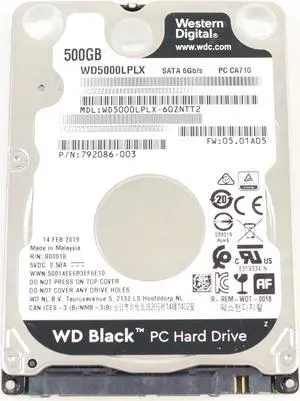 HP WD Black 500GB WD5000LPLX-60ZNTT2 7.2K RPM SATA 6Gb/s PC CA710 792086-003