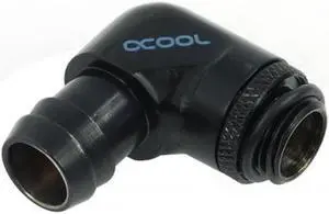 Alphacool G1/4 1/2" (13mm) 90Â° Revolvable Barbed Fitting with O-Ring - Black (17139)