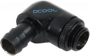 Alphacool G1/4 3/8" (10mm) 90Â° Revolvable Barbed Fitting with O-Ring - Black (17136)