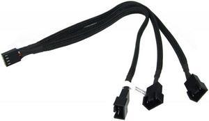 Phobya 4-Pin PWM to 3x 4-Pin PWM Cable - 30cm | Black (81098)