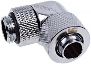 Alphacool Eiszapfen 3/8" ID x 1/2" OD G1/4 90Â° Rotatable Compression Fitting - Chrome (17231)