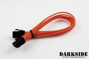 Darkside 6-Pin PCI-E 12" (30cm) HSL Single Braid Extension Cable - Orange UV (DS-0235)