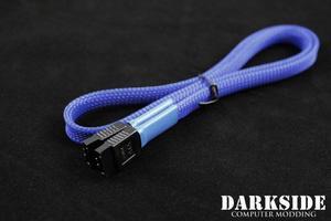 Darkside 60cm (24") SATA 3.0 180Â° to 180Â°  Data Cable with Latch - UV Dark Blue (DS-0165)