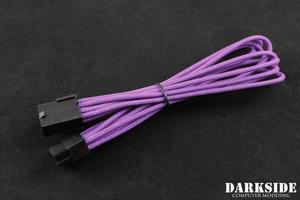 Darkside 8-Pin PCI-E 12" (30cm) HSL Single Braid Extension Cable - Purple UV (DS-0500)