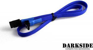 Darkside 60cm (24") SATA 3.0 180Â° to 90Â°  Data Cable with Latch - UV Blue (DS-0098)