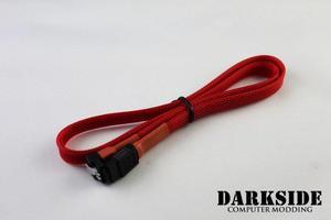 Darkside 60cm (24") SATA 3.0 180Â° to 90Â°  Data Cable with Latch - UV Red (DS-0084)