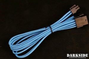 Darkside 4+4 EPS 12" (30cm) HSL Single Braid Extension Cable - Aqua Blue UV (DS-0696)