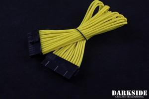 Darkside 24-Pin ATX 12" (30cm) HSL Single Braid Extension Cable - Yellow II UV (DS-0434)