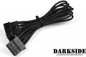 Darkside MOLEX 4-Pin to 2x 4-Pin Single Sleeved Y-Cable - Jet Black (DS-0102)