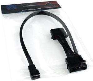 Phobya 4-Pin Molex Passthrough to 3-Pin Fan Cable - 30cm | Black (81119)