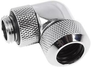 Alphacool Eiszapfen 13mm HardTube Compression Fitting 90° Rotatable G1/4 - Knurled - Chrome (17392)