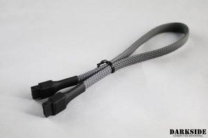 Darkside 30cm (12") SATA 2.0/3.0 7P 180° to 180° Cable with Latch - Gun Metal (DS-0911)