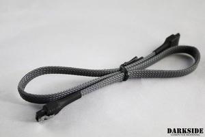 Darkside 45cm (18") SATA 2.0/3.0 7P 180° to 180° Cable with Latch - Gun Metal (DS-0912)