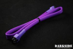 Darkside 45cm (18") SATA 3.0 180° to 180°  Data Cable with Latch - UV Purple 7P (DS-0821)