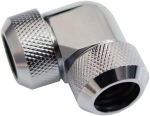 Alphacool Eiszapfen 13mm HardTube Compression Fitting 90 L-Connector - Knurled - Chrome (17410)