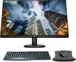 HP V27i 27 Inch FHD IPS LED-Backlit LCD Monitor Bundle with HDMI, Blue Light Filter, MK270 Wireless Keyboard and Mouse Combo, Gel Pad