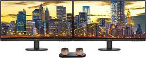 HP P27v G4 27 Inch IPS FHD 1920x1080 Monitor 2 Pack Bundle with HDMI, Low Blue Light, 2 Bluetooth Speakers for Professional Sound, Built-in Mic and Remote Shutter