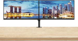 HP EliteDisplay E24q G4 24 Inch IPS LED Backlit Monitor 2-Pack Bundle with Fully Adjustable Desk Mount Monitor Stand
