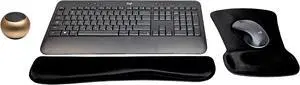 Logitech MK540 Advanced Wireless Keyboard & Mouse Combo Travel Home Office Active Lifestyle Must-Have Modern Bundle with Mini Portable Wireless Bluetooth Speaker, Gel Wrist Pad & Gel Mouse Pad