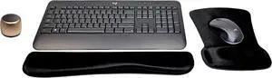 Logitech MK540 Advanced Wireless Keyboard & Mouse Combo Active Lifestyle Travel Home Office Modern Bundle with Micro Portable Wireless Bluetooth Speaker, Gel Wrist Pad & Gel Mouse Pad