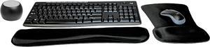 Logitech MK270 Wireless Keyboard & Mouse Combo Travel Home Office Modern Bundle with Boost Water-Resistant Portable Wireless Bluetooth Speaker, Gel Wrist Pad, & Gel Mouse Pad