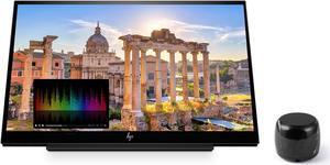 HP E14 FHD (1920x1080) Portable Monitor Travel Bundle with USB Type-C and Micro Bluetooth Speaker with Professional Sound, Built-in Microphone and Remote Shutter for Selfies
