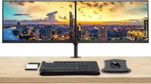 HP E24u G4 24 Inch IPS FHD 2-Pack Monitor Bundle with USB Type-C, E24 G4 Monitor, K375s Bluetooth Keyboard, M585 Bluetooth Mouse, Gel Pads, Compatible with MacBook, MacBook Pro, iPad and iPhone