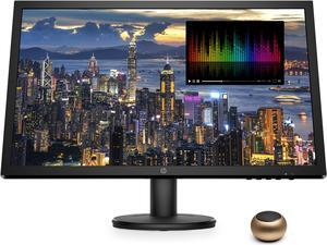 HP V24 FHD 1920x1080 Monitor Bundle with HDMI, FreeSync, Low Blue Light, and Mini Bluetooth Speaker for Professional Sound, Built-in Microphone and Remote Shutter for Photos