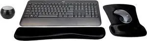 Logitech MK540 Advanced Wireless Keyboard & Mouse Combo Travel Home Office Active Lifestyle Must-Have Modern Bundle with Mini Glam Portable Wireless Bluetooth Speaker, Gel Wrist Pad & Gel Mouse Pad