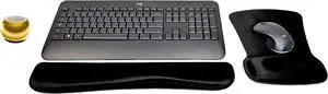 Logitech MK540 Advanced Wireless Keyboard & Mouse Combo Travel Home Office Active Lifestyle Must-Have Modern Bundle with Mini Mirror Portable Wireless Bluetooth Speaker, Gel Wrist Pad & Gel Mouse Pad