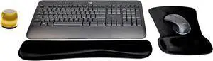 Logitech MK540 Advanced Wireless Keyboard & Mouse Combo Active Lifestyle Travel Home Office Modern Bundle with Micro Mirror Portable Wireless Bluetooth Speaker, Gel Wrist Pad & Gel Mouse Pad