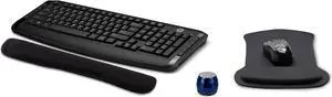 HP Wireless Keyboard & Mouse 300 PC Accessories Bundle with Gel Mouse & Wrist Pads, & Micro Bluetooth Speaker with Professional Sound, Built-in Mic & Remote Selfie Button - Glam Midnight Blue