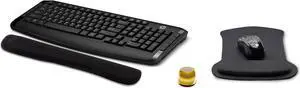 HP Wireless Keyboard & Mouse 300 PC Accessories Bundle with Gel Mouse & Wrist Pads, & Micro Bluetooth Speaker with Professional Sound, Built-in Mic & Remote Selfie Button - Mirror Gold