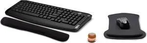 HP Wireless Keyboard & Mouse 300 PC Accessories Bundle with Gel Mouse & Wrist Pads, & Micro Bluetooth Speaker with Professional Sound, Built-in Mic & Remote Selfie Button - Mirror Rose Gold