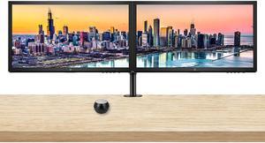 HP V24 24 inch TN Full HD 1920 x 1080 LED Backlit LCD Monitor 2-Pack Bundle with HDMI & VGA ports, 75Hz Refresh Rate, Low Blue Light, Desk Mount Clamp Dual Monitor Stand, & Mini Speaker - Glam Black