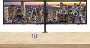 HP V24 24 inch TN Full HD 1920 x 1080 LED Backlit LCD Monitor 2-Pack Bundle with HDMI & VGA ports, 75Hz Refresh Rate, Low Blue Light, Desk Mount Clamp Dual Monitor Stand, & Mini Speaker - Glam Lilac