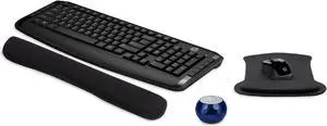 HP Wireless Keyboard & Mouse 300 PC Accessories Bundle with Gel Mouse & Wrist Pads, & Mini Bluetooth Speaker with Professional Sound, Built-in Mic & Remote Selfie Button - Glam Midnight Blue
