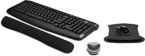 HP Wireless Keyboard & Mouse 300 PC Accessories Bundle with Gel Mouse & Wrist Pads, & Mini Bluetooth Speaker with Professional Sound, Built-in Mic & Remote Selfie Button - Mirror Hematite
