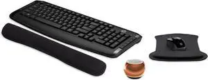HP Wireless Keyboard & Mouse 300 PC Accessories Bundle with Gel Mouse & Wrist Pads, & Mini Bluetooth Speaker with Professional Sound, Built-in Mic & Remote Selfie Button - Mirror Rose Gold