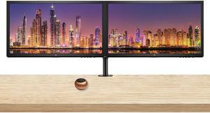 HP V24 24 inch TN Full HD 1920 x 1080 LED Backlit LCD Monitor 2-Pack Bundle with HDMI & VGA ports, 75Hz Refresh Rate, Low Blue Light, Desk Mount Clamp Dual Monitor Stand, & Mini Speaker - Rose Gold