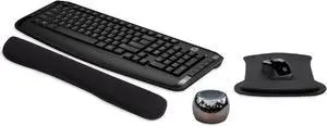 HP Wireless Keyboard & Mouse 300 PC Accessories Bundle with Gel Mouse & Wrist Pads, & Boost Bluetooth Speaker with Professional Sound, Built-in Mic & Remote Selfie Button - Mirror Hematite