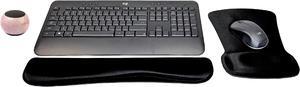 Logitech MK540 Advanced Wireless Keyboard & Mouse Combo Travel Home Office Active Lifestyle Modern Bundle with Special Edition Mini Marble Portable Bluetooth Speaker, Gel Wrist Pad & Gel Mouse Pad