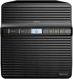 Synology DiskStation DS420j NAS Server with 1.4GHz CPU, 1GB Memory, 8TB HDD Storage, 1 x 1GbE LAN Port, DSM Operating System