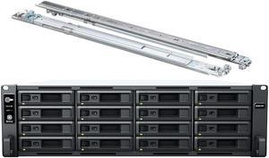 Synology RackStation RS2821RP+ NAS Server with Ryzen 2.2GHz CPU, 32GB Memory, 32TB HDD Storage, 4 x 1GbE LAN Ports, Redundant Power, DSM Operating System Bundle with Rail kit