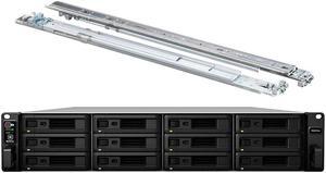 Synology RackStation RS3618xs NAS Server with Xeon 2.4GHz CPU, 64GB Memory, 12TB SSD Storage, 4 x 1GbE LAN Ports, DSM Operating System Bundle with Rail kit
