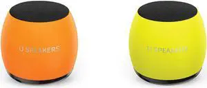U Speakers Micro Glow in the Dark Portable Wireless Bluetooth Speaker with Mic & Selfie Remote Control Active Lifestyle Travel Home Office Bundle with Coordinating Micro Speaker, Pair together