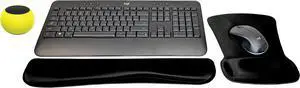 Logitech MK540 Advanced Wireless Keyboard & Mouse Combo Travel Home Office Active Lifestyle Modern Bundle with Mini Glow in the Dark Portable Bluetooth Speaker, Gel Wrist Pad & Gel Mouse Pad