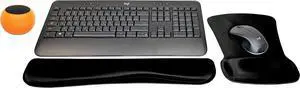 Logitech MK540 Advanced Wireless Keyboard & Mouse Combo Travel Home Office Active Lifestyle Modern Bundle with Mini Glow in the Dark Portable Bluetooth Speaker, Gel Wrist Pad & Gel Mouse Pad
