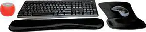 Logitech MK270 Wireless Keyboard & Mouse Combo Travel Home Office Modern Bundle with Boost Glow in the Dark Water-Resistant Portable Wireless Bluetooth Speaker, Gel Wrist & Mouse Pads