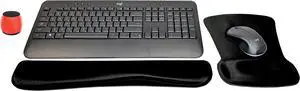 Logitech MK540 Advanced Wireless Keyboard & Mouse Combo Active Lifestyle Travel Home Office Modern Bundle with Micro Glow in the Dark Portable Wireless Bluetooth Speaker, Gel Wrist Pad & Gel Mouse Pad